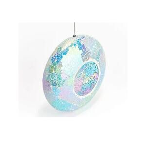 Marigold Glass Iridescent Mosaic Bird Seed Feeder 9”